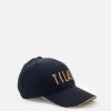 Alviero Martini Sciarpe & Cappelli | Cappello Da Baseball In Cotone Con Logo Ricamato Blu Navy