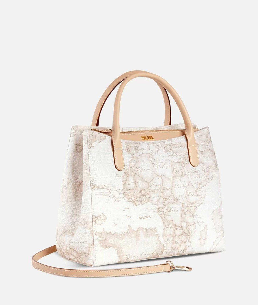 Alviero Martini Borse A Mano | Geo White Borsa Piccola A Mano Con Tracolla