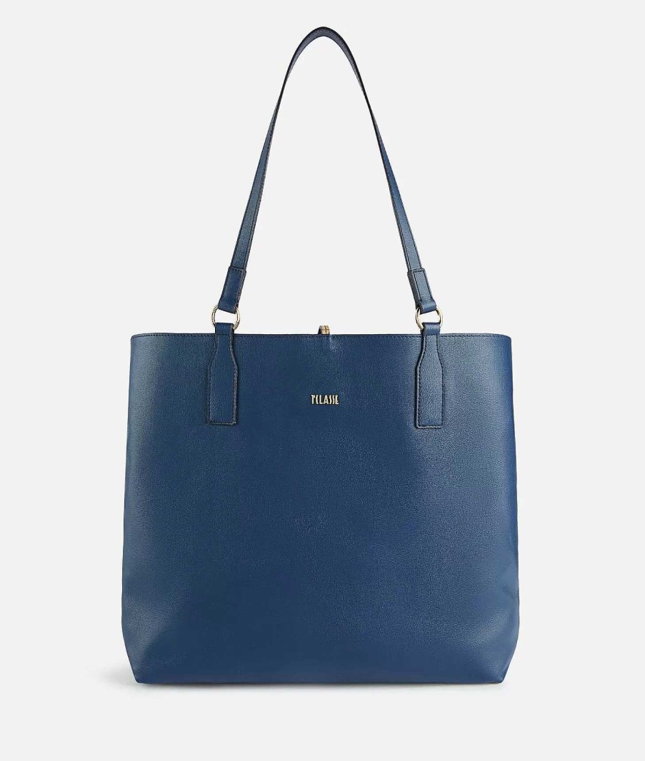 Alviero Martini Borse Shopping | Two-Way Bag Borsa Shopping Reversibile Blu Navy