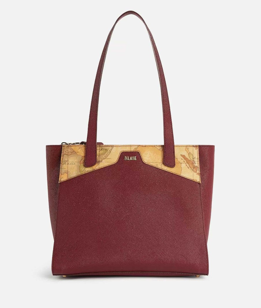 Alviero Martini Borse Shopping | Glam City Borsa Shopping Media Cabernet