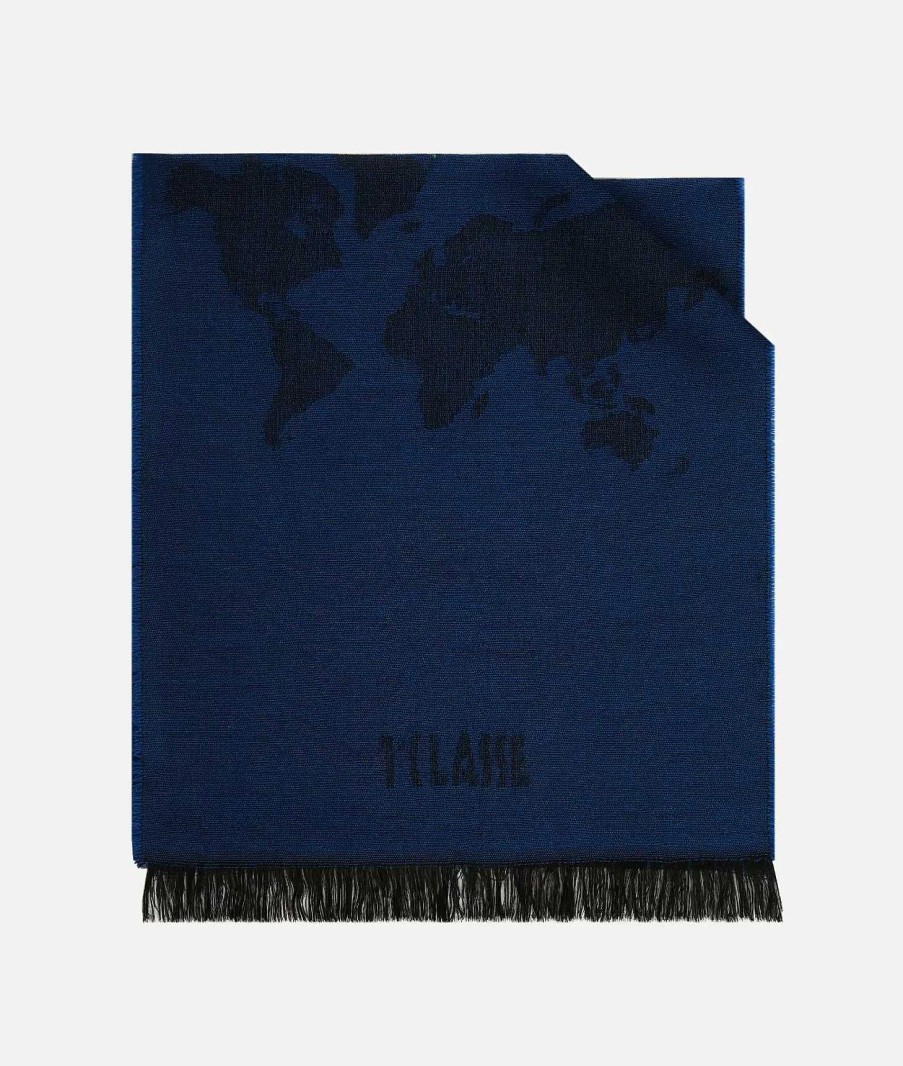 Alviero Martini Sciarpe & Foulard | Sciarpa Geo Pieno Frange 40 X 200 Mirtillo