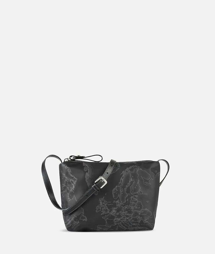 Alviero Martini Borse A Tracolla | Geo Soft Black Borsa Piccola A Tracolla