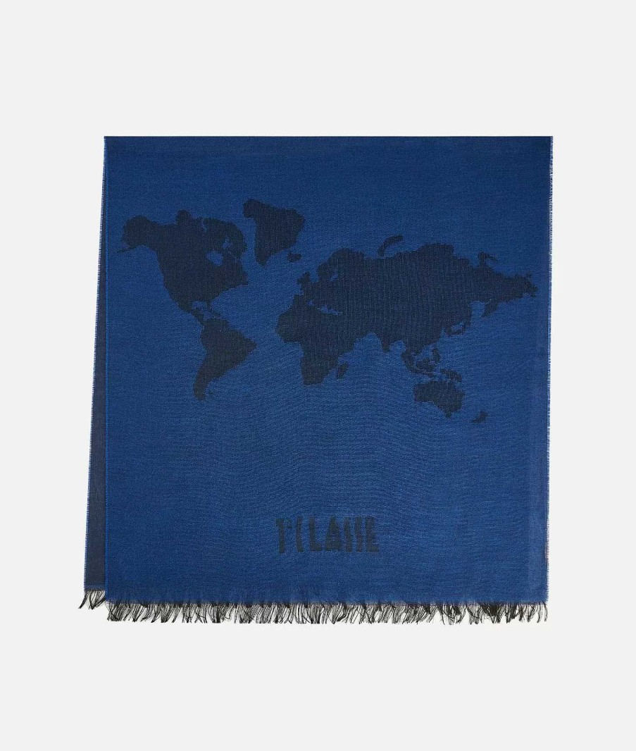 Alviero Martini Sciarpe & Foulard | Stola Geo Pieno Frange 80 X 200 Mirtillo