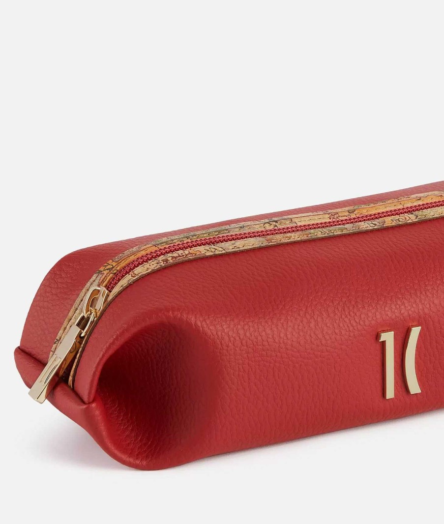 Alviero Martini Bustine & Beauty Case | Pochette Piccola Con Logo 1C Rossa