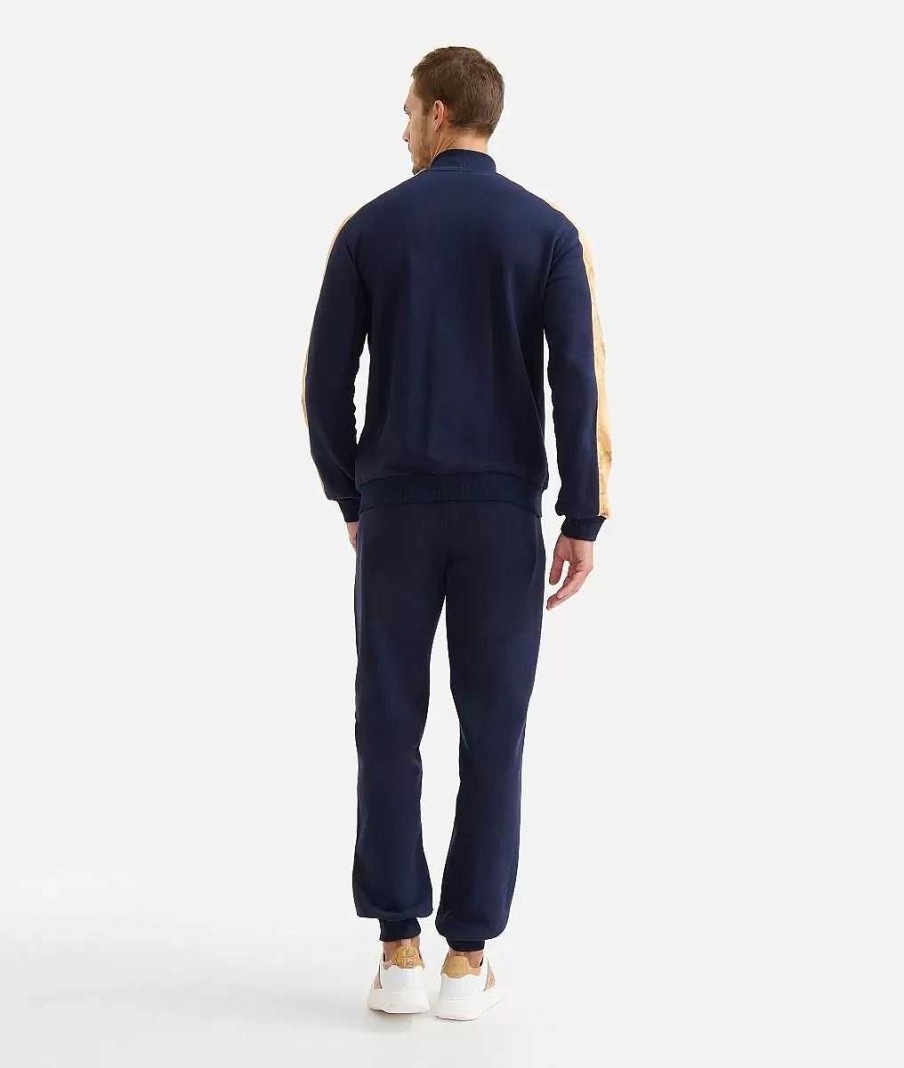 Alviero Martini Maglie, Camicie & T-Shirts | Felpa Zippata In Cotone Blu Navy