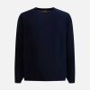 Alviero Martini Maglie, Camicie & T-Shirts | Girocollo Con Toppe In Misto Lana Blu Notte