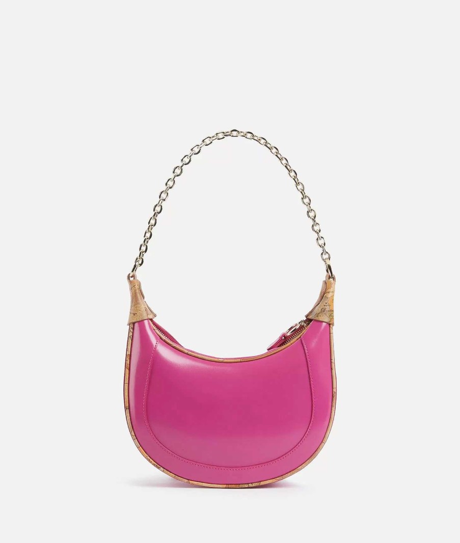 Alviero Martini Borse A Spalla | Celeb Bag Borsa Hobo Con Catena Fuxia