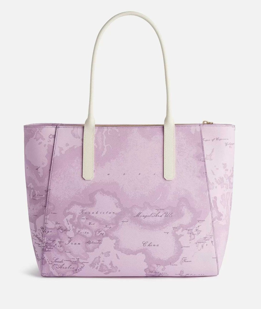 Alviero Martini Borse Shopping | Geo Orchidea Borsa Shopping Con Tracolla Malva