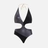 Alviero Martini Costumi & Beachwear | Color Block Satin Costume Intero Nero