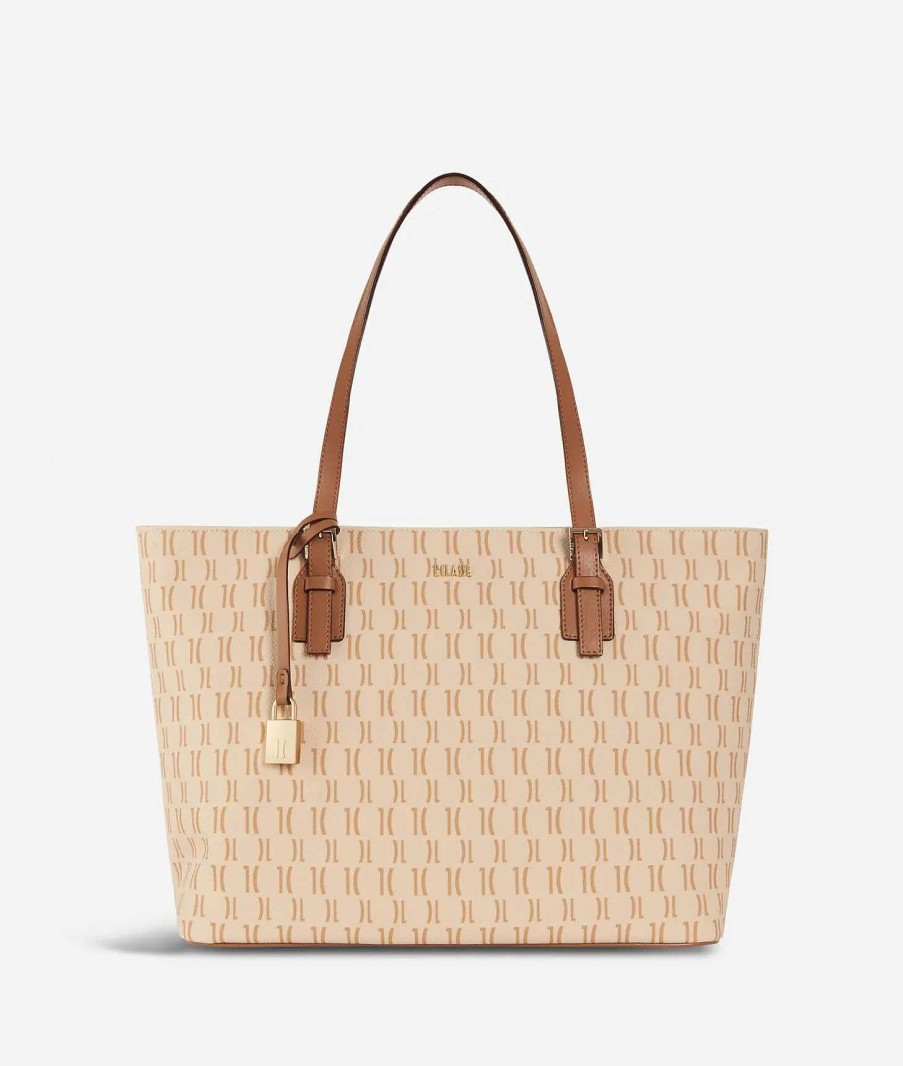 Alviero Martini Borse Shopping | Monogram Borsa Shopping Grande Crema