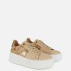 Alviero Martini Sneakers | Sneakers In Eco Nappa Con Inserti In Tessuto Laminato Beige