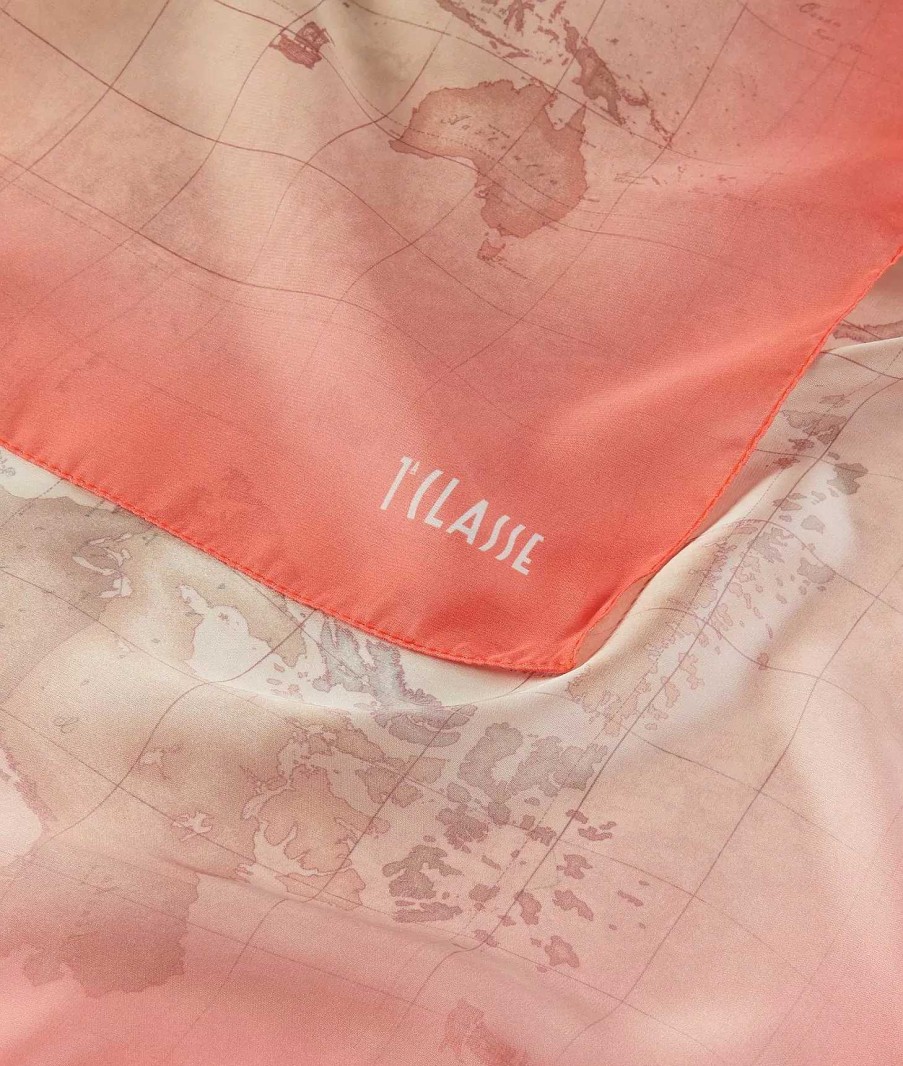 Alviero Martini Sciarpe & Foulard | Foulard Geo Sfumato 50 X 50 Rosso Corallo