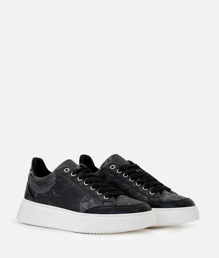 Alviero Martini Sneakers | Sneaker In Tessuto Stampa Geo Night Nere