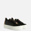 Alviero Martini Sneakers | Sneakers Alte In Eco Nappa Con Passalacci Nere