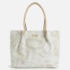 Alviero Martini Borse Shopping | Borsa Shopping In Tessuto Stampa Geo White Bianca