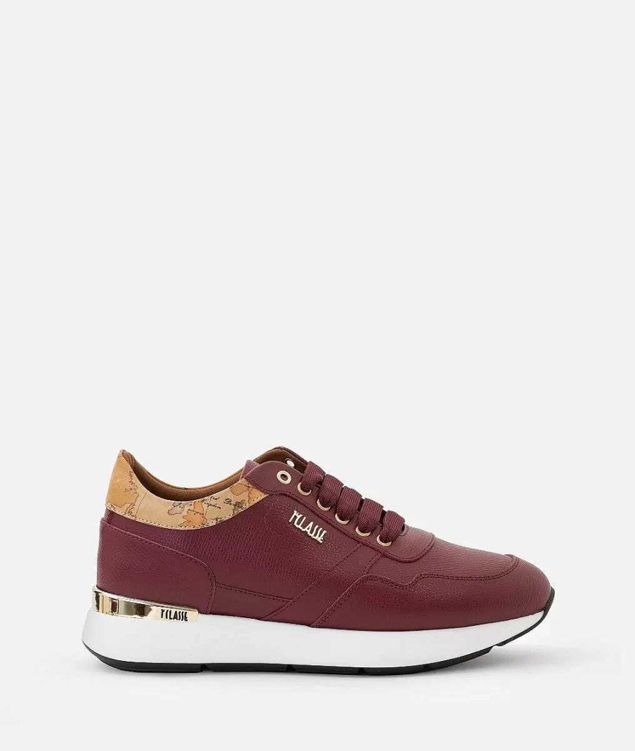 Alviero Martini Sneakers | Sneakers In Pelle Stampa Granatino Cabernet