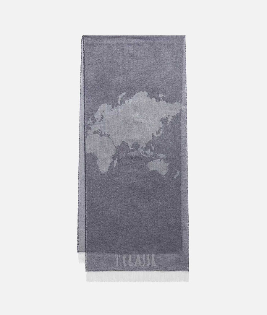 Alviero Martini Sciarpe & Foulard | Sciarpa Geo Pieno 40 X 190 Blu Zaffiro