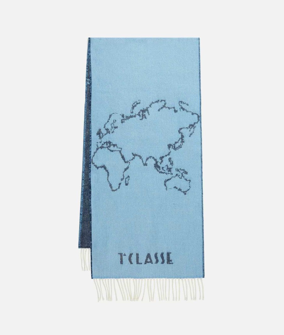 Alviero Martini Sciarpe & Foulard | Sciarpa Geo Filetti 40 X 180 Azzurro Anice