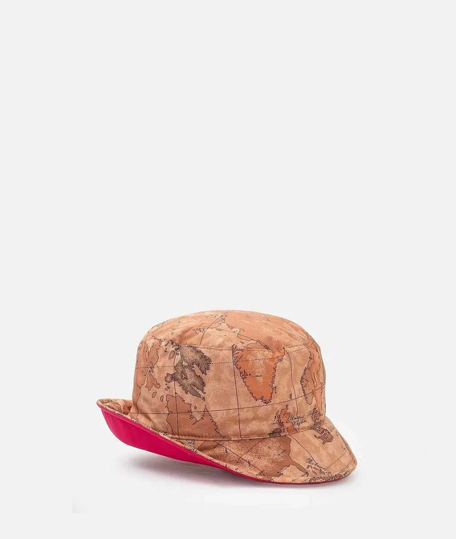 Alviero Martini Cappelli | Cappello A Cloche In Nylon Stampa Geo Classic Fuxia