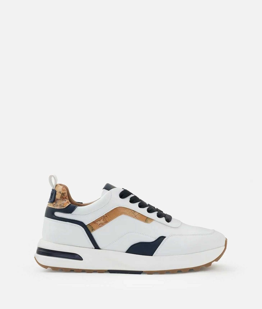 Alviero Martini Sneakers & Polacchini | Geo Road Capri Sneakers In Eco Nappa Liscia Bianche