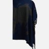 Alviero Martini Poncho & Mantelle | Sciarpone Geo Pieno Con Bottoni 75 X 180 Blu Notte