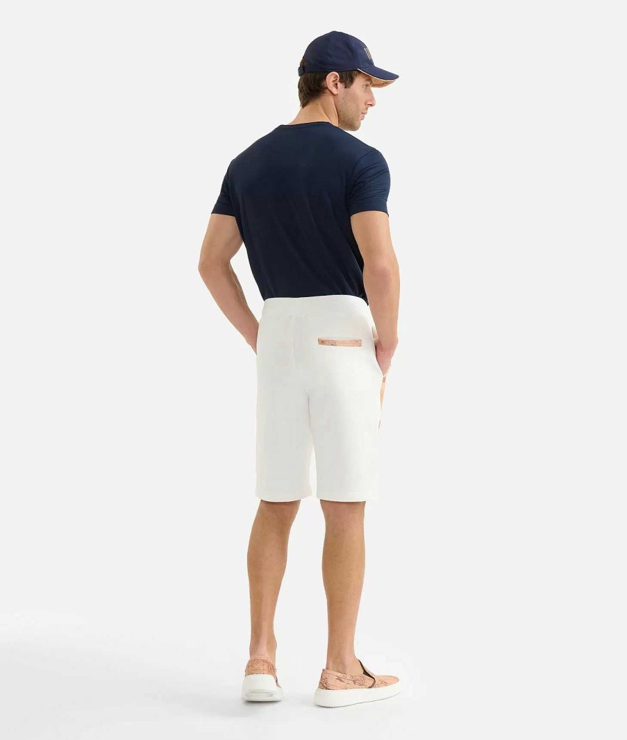 Alviero Martini Pantaloni | Bermuda Con Coulisse In Cotone Bianco